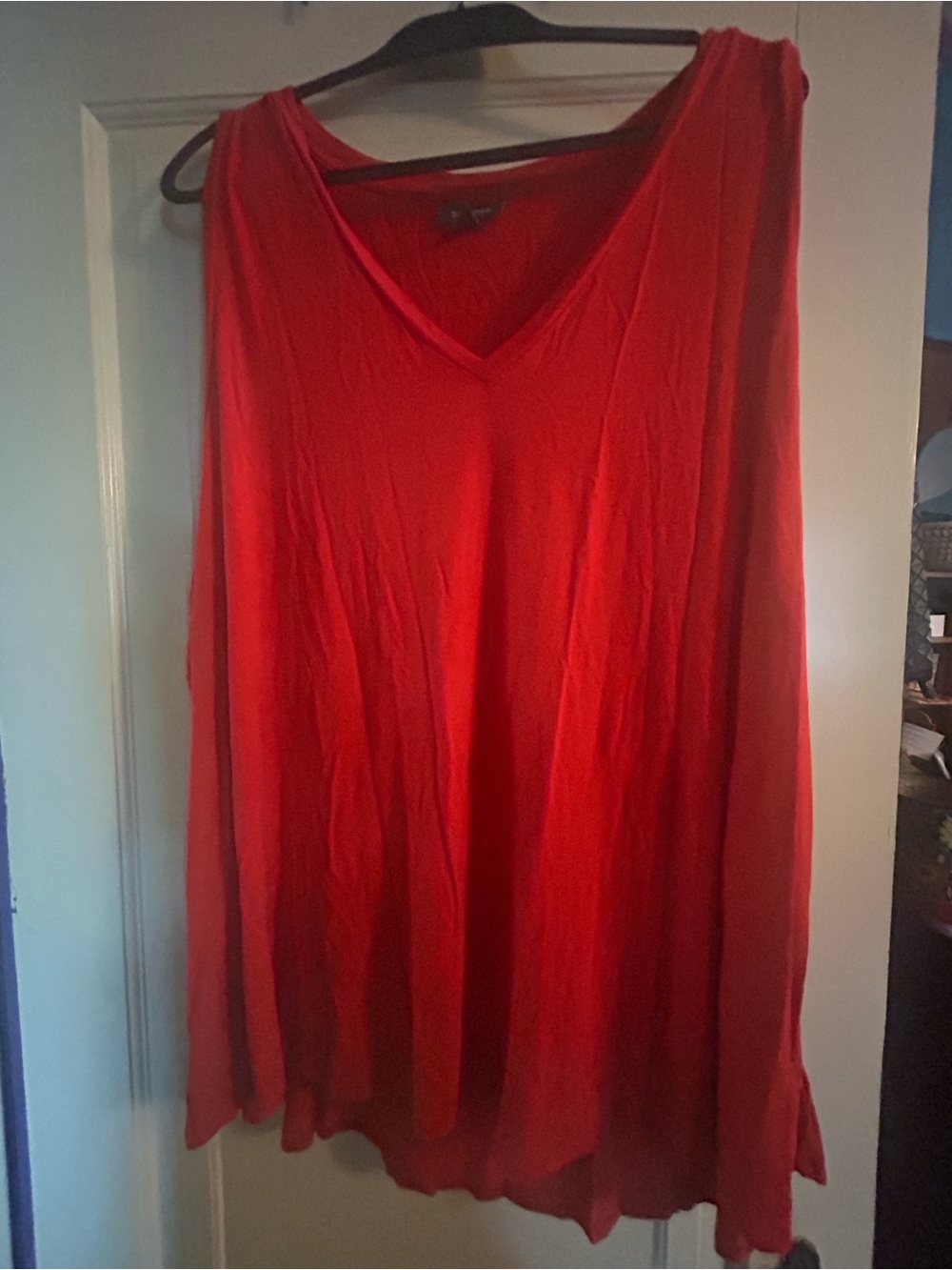 ModCloth Red V-Neck sleeveless Tunic Top